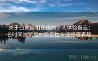 关于白虎自扣在线的个人体验备忘：长时间浏览后的稳定性与流畅度表现