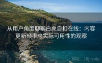 从用户角度聊聊白虎自扣在线：内容更新频率与实际可用性的观察