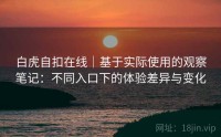 白虎自扣在线｜基于实际使用的观察笔记：不同入口下的体验差异与变化