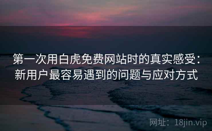 第一次用白虎免费网站时的真实感受：新用户最容易遇到的问题与应对方式