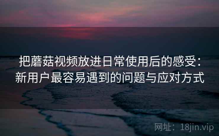 把蘑菇视频放进日常使用后的感受：新用户最容易遇到的问题与应对方式