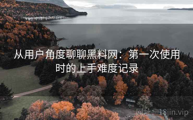 从用户角度聊聊黑料网:第一次使用时的上手难度记录 从用户角度聊聊黑料网:第一次使用时的上手难度记录
